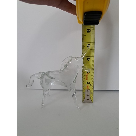 Handmade Clear And Green Glass Horse‎ Trojan-Look 4" Tall - Picture 5 of 7